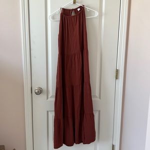 Old navy rust sleeveless tiered maxi dress XS